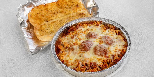 Rotini with meatballs