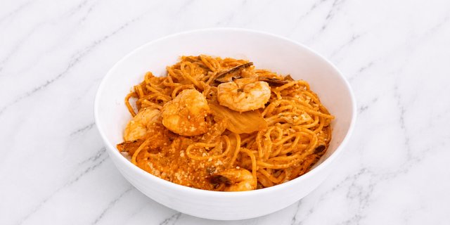 Kimchi Shrimp Pasta