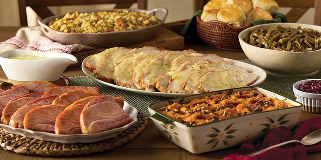 Turkey & Dressing & Sugar Ham Buffet w/ Two Sides