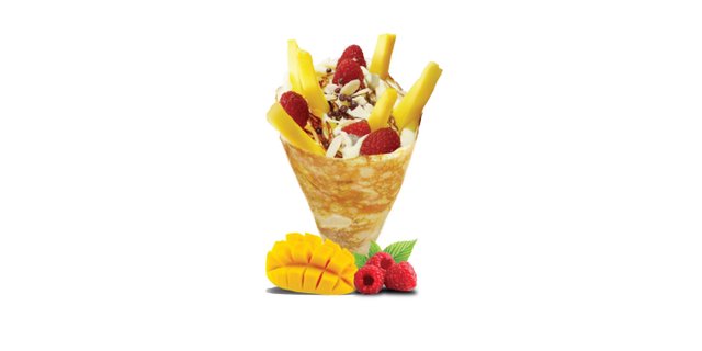 Mango Raspberries Sweet Crêpe