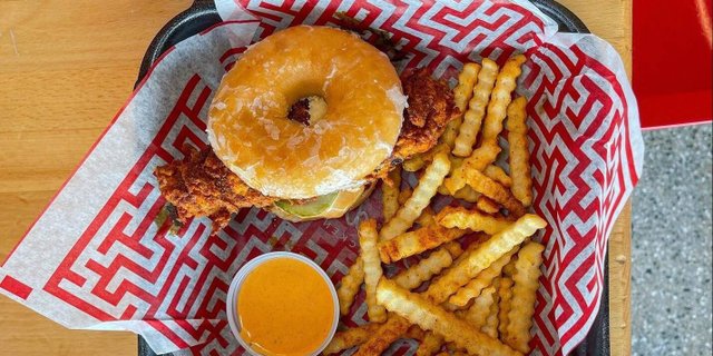 Chick'n Donut Sandwich