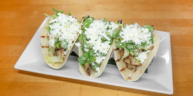 Greek Chicken Tacos Platter