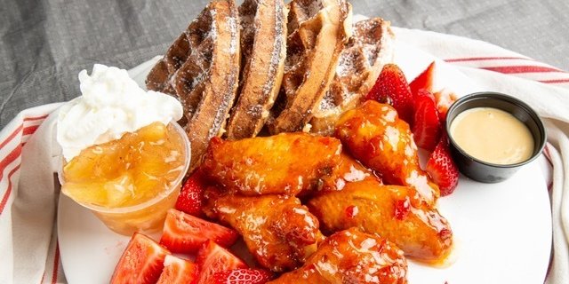 Cinnamon Apple Waffles & Chicken